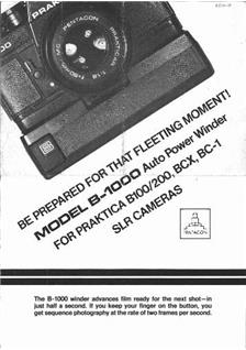 Praktica (VEB) B 200 manual. Camera Instructions.